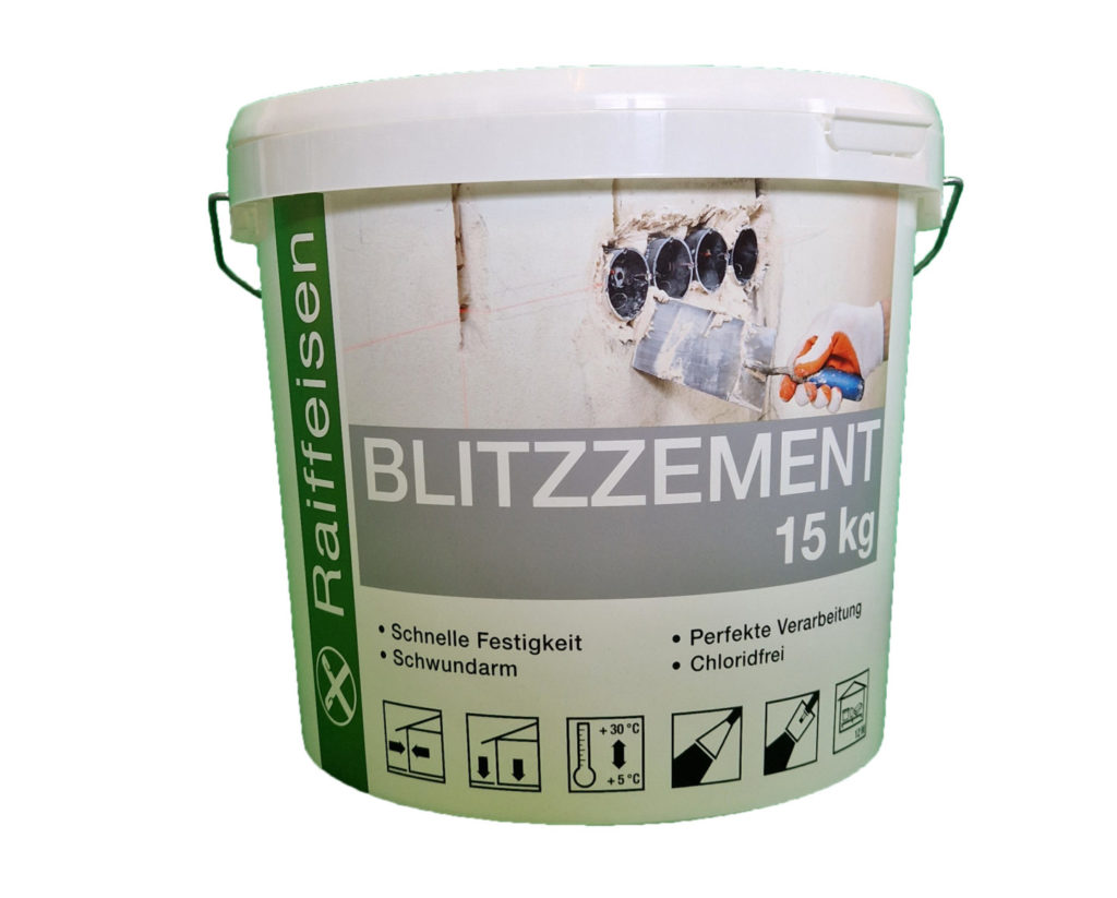 Raiffeisen Blitzzement 15 kg freigestellt