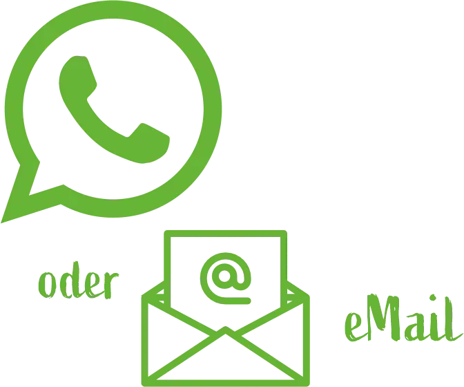 WhatsApp und E-Mail Kommunikation Optionen Symbolgrafik