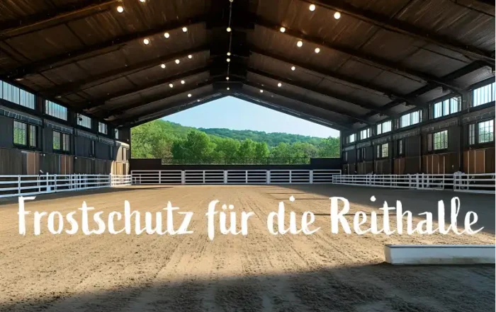 Geräumige Reithalle mit Frostschutz und Beleuchtung