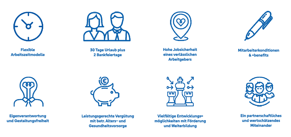 Icons für arbeitsbezogene Vorteile und Vergünstigungen