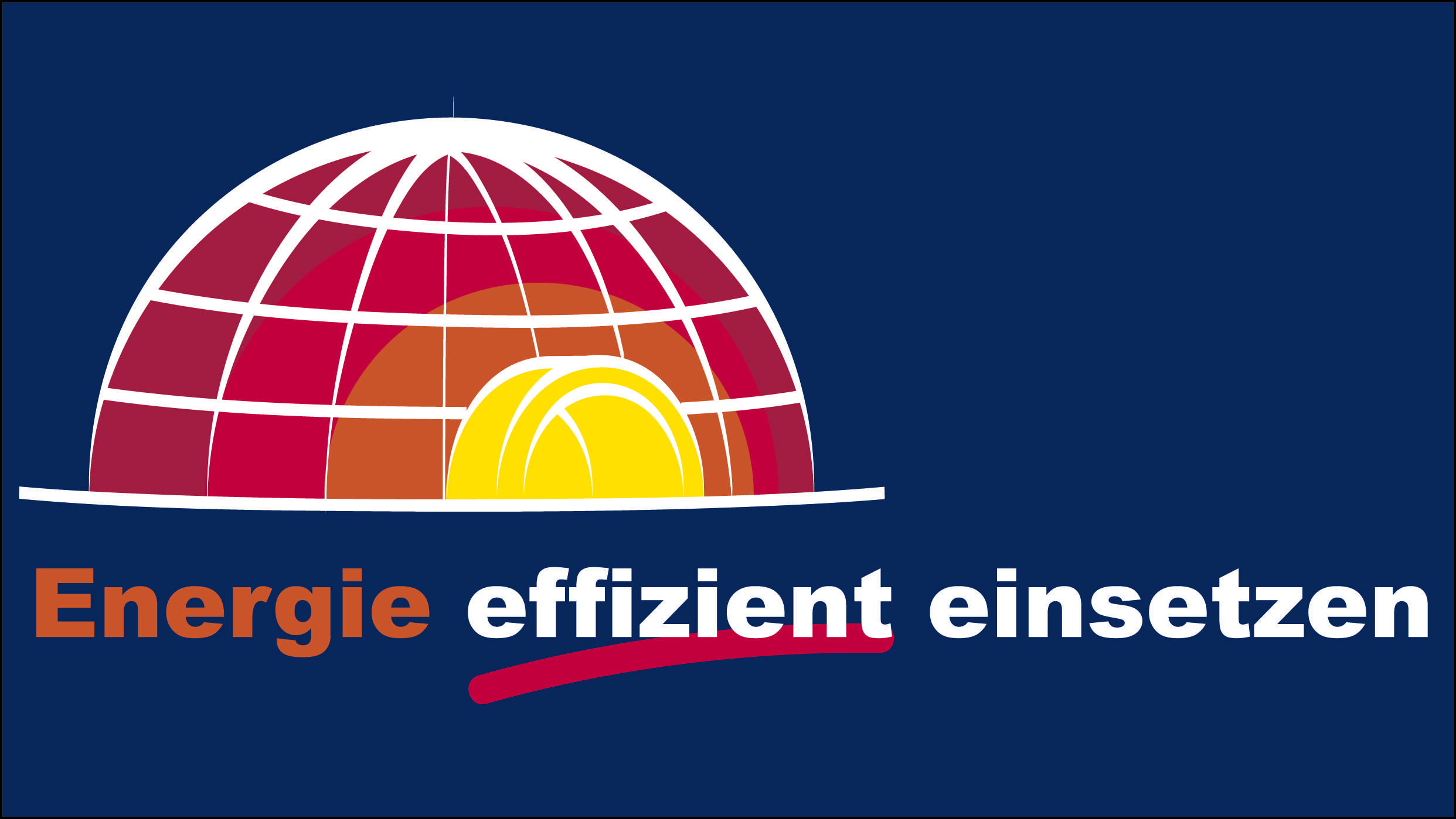 Logo Energie effizient einsetzen mit Kuppel und Sonne im Hintergrund